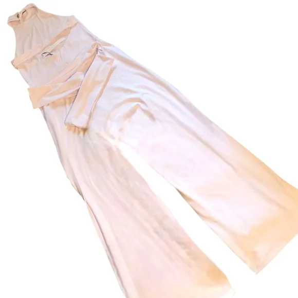 Susana Monaco White Mockneck Jumpsuit Stretch Waist-tie MED NWT Made in the USA - Picture 7 of 14